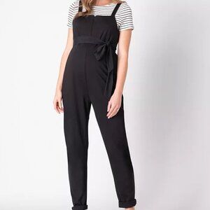 SERAPHINE Maternity & Nursing Jersey Black Overalls Jumper Size 10